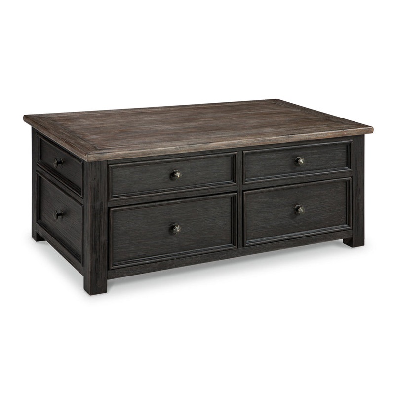 Tyler – Grayish Brown / Black – Lift Top Cocktail Table