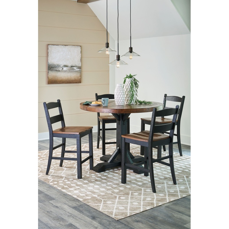 Valebeck – Multi – 6 Pc. – Counter Height Dining Table, 4 Barstools