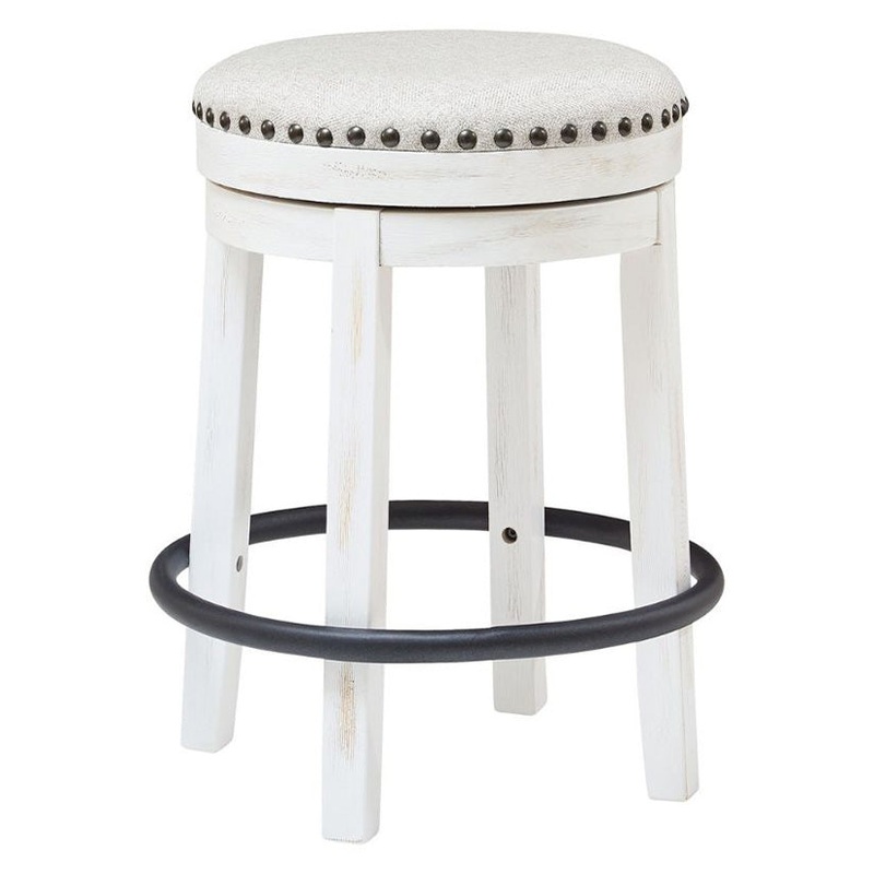 Valebeck – White / Black – Uph Swivel Stool