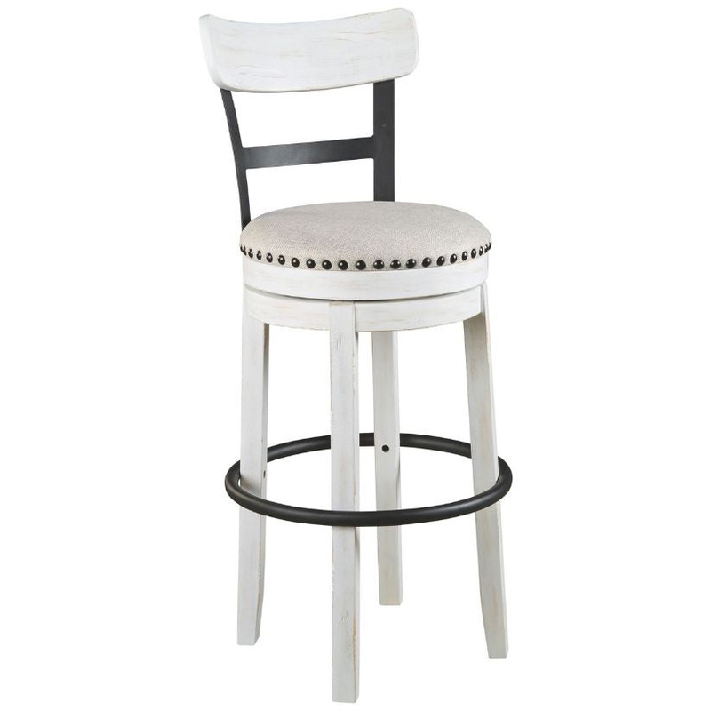 Valebeck – White – Tall Uph Swivel Barstool