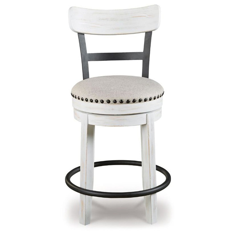 Valebeck – White – Uph Swivel Barstool