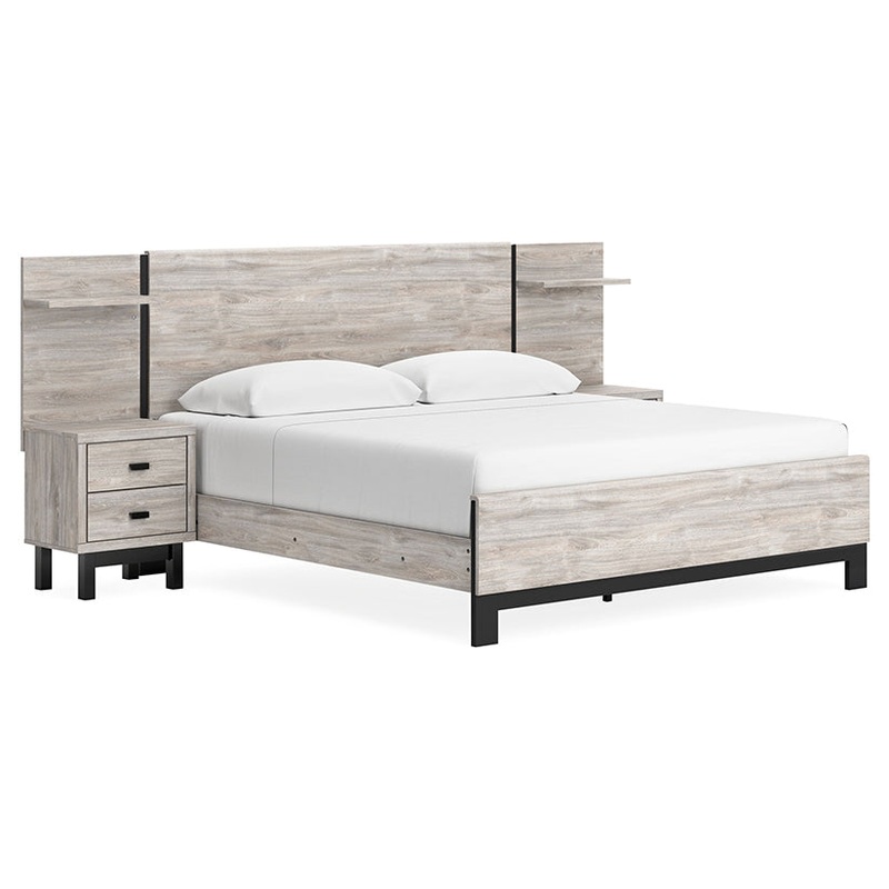 Vessalli – Gray – King Panel Bed With Extensions