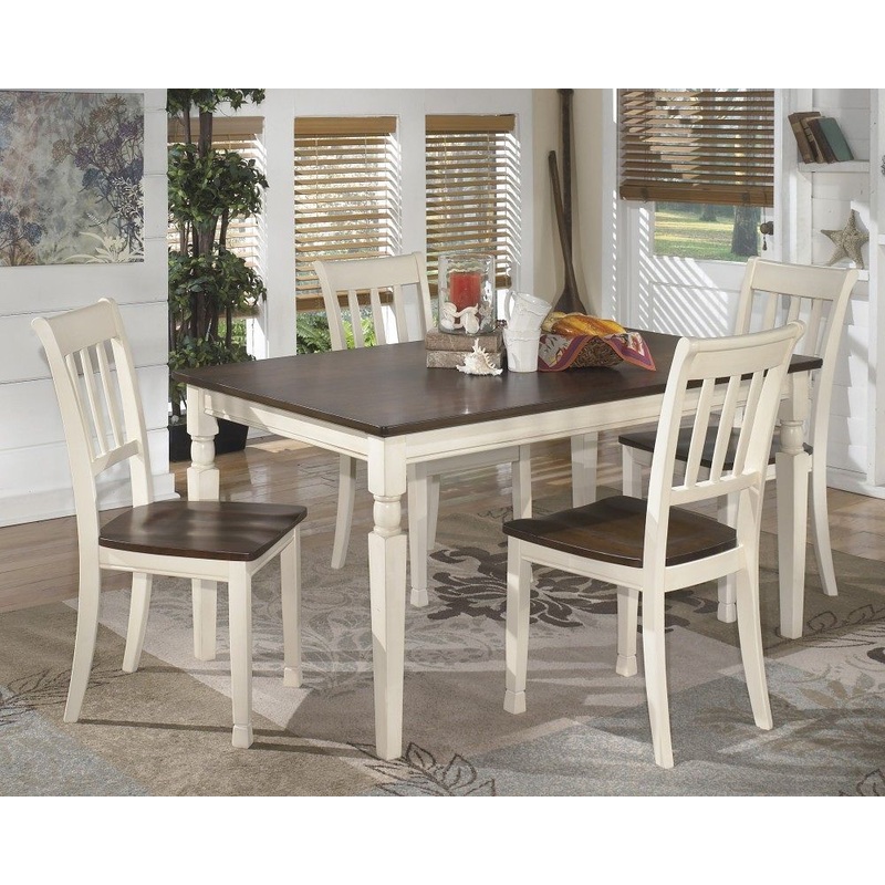 Whitesburg – White – 5 Pc. – Dining Room Table, 4 Side Chairs
