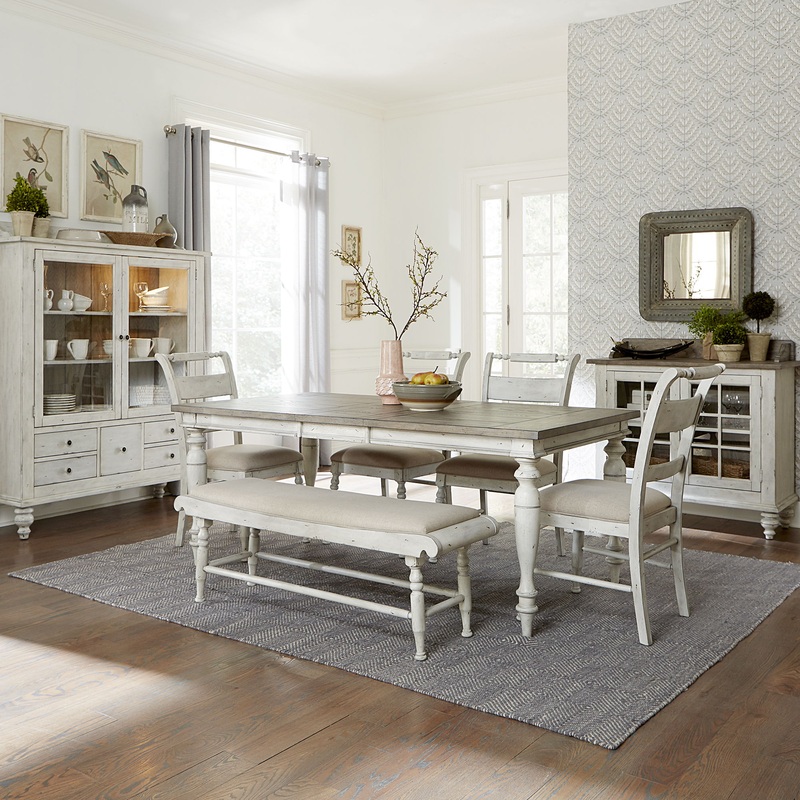 Whitney – 6 Piece Rectangular Table Set – White