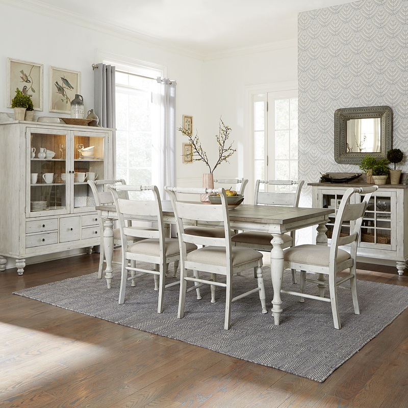 Whitney – 7 Piece Rectangular Table Set – White