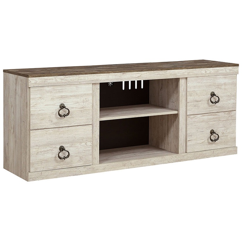 Willowton – Brown Light – TV Stand W/Fireplace Option – 60″ X 14.8″ X 24.33″