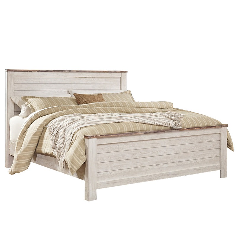 Willowton – Whitewash – California King Panel Bed