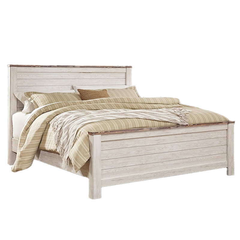 Willowton – Whitewash – King Panel Bed