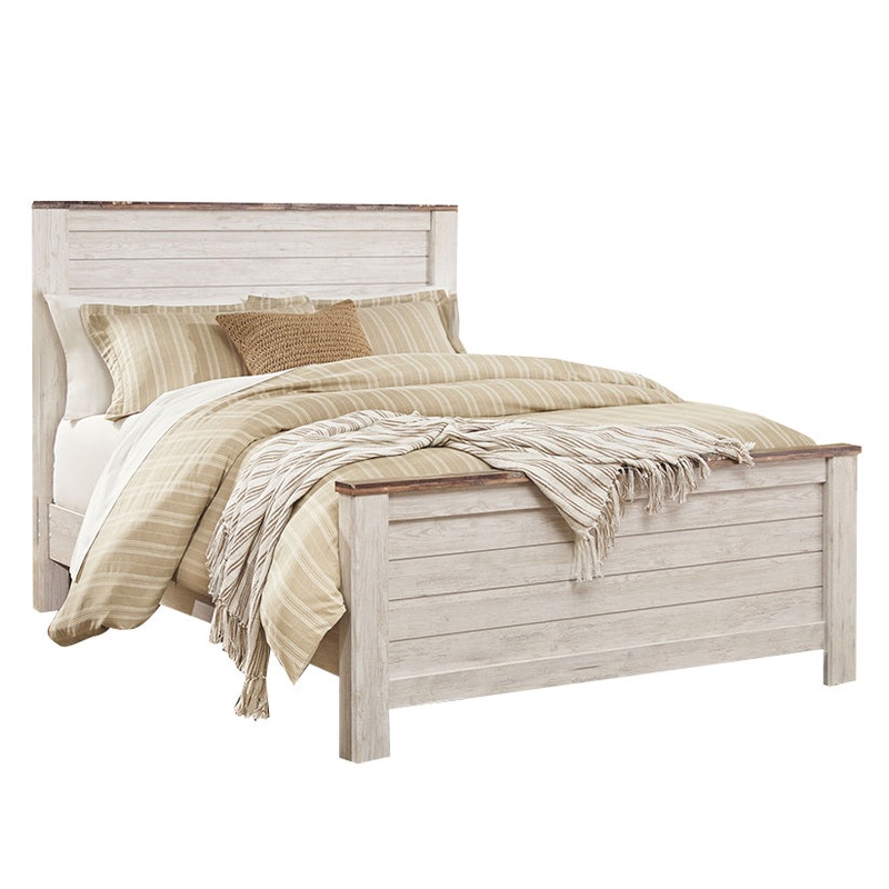 Willowton – Whitewash – Queen Panel Bed
