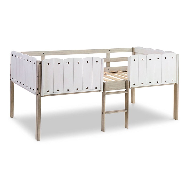 Wrenalyn – White / Brown / Beige – Twin Loft Bed Frame