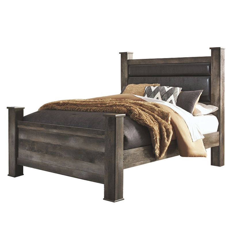 Wynnlow – Gray – King Upholstered Poster Bed