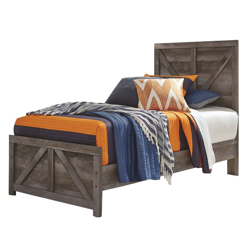 Wynnlow – Gray – Twin Crossbuck Panel Bed