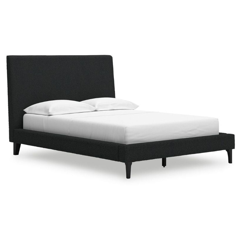 Cadmori – Black – Full Upholstered Bed With Roll Slats