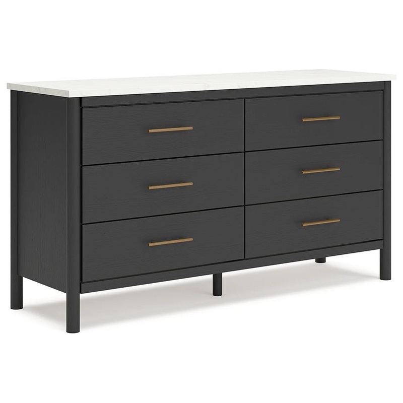 Cadmori – Black / White – Six Drawer Dresser