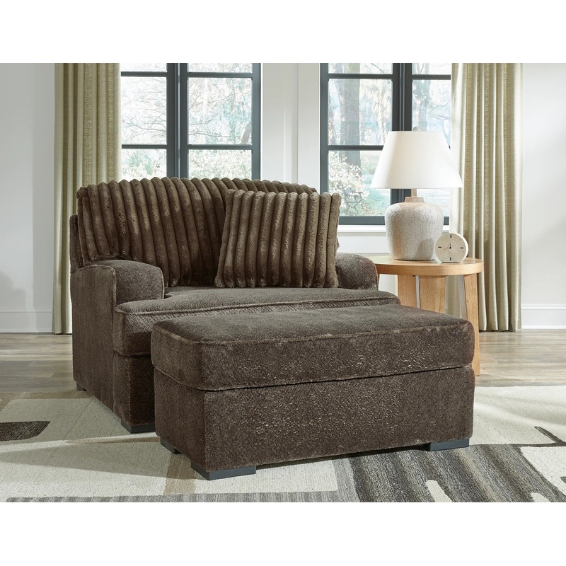 Aylesworth – Chocolate – 2 Pc. – Chair And A Half, Ottoman