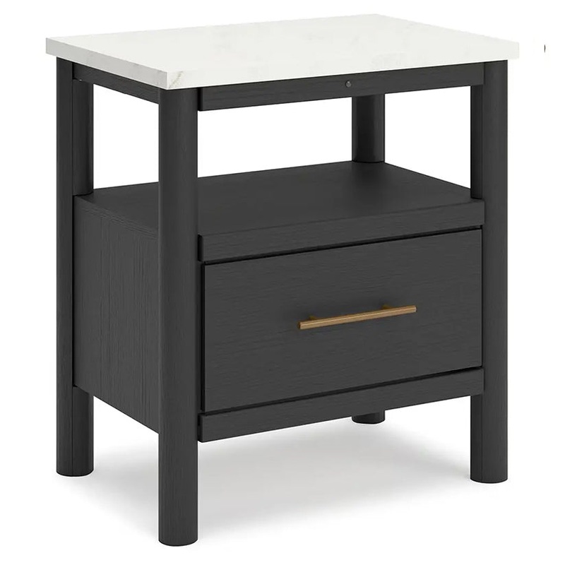 Cadmori – Black / White – One Drawer Night Stand
