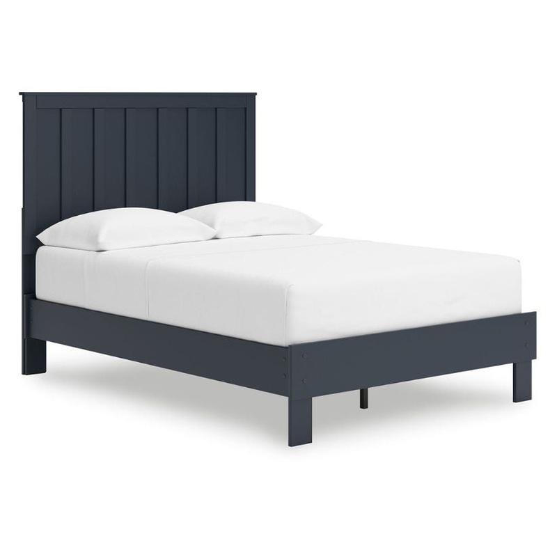 Simmenfort – Navy Blue – Full Platform Bed With Panel Headboard