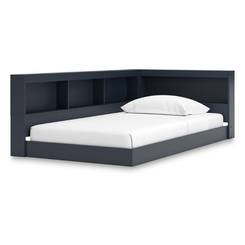 Simmenfort – Navy Blue – Twin Bookcase Storage Bed