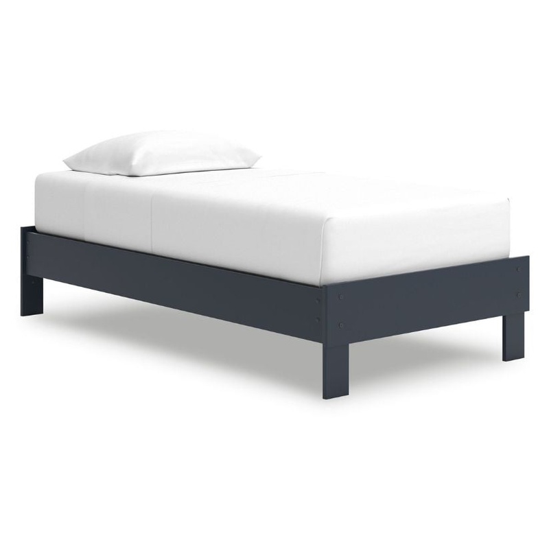 Simmenfort – Navy Blue – Twin Platform Bed