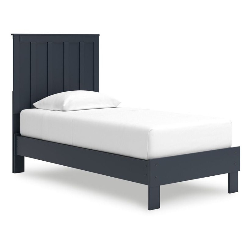 Simmenfort – Navy Blue – Twin Platform Bed With Panel Headboard