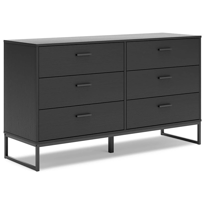 Socalle – Black – Six Drawer Dresser