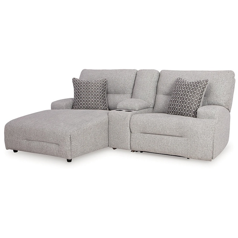 Acklen Place – Pewter – 3-Piece Power Reclining Sectional Sofa With Laf Chaise