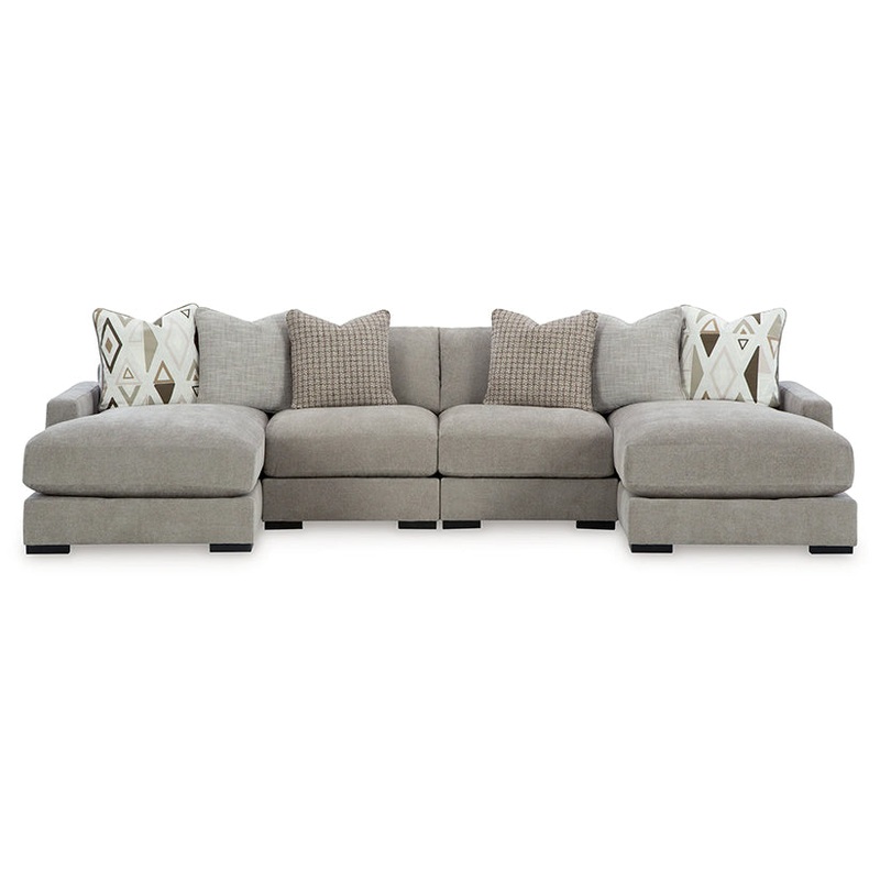 Aslan Court – Pebble – 4-Piece Sofa Pit Sectional