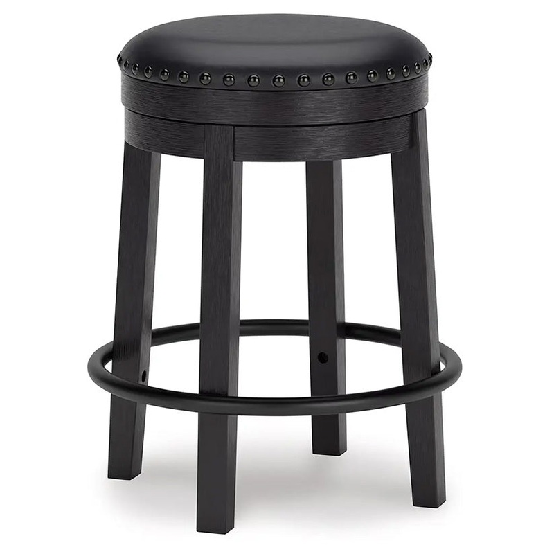 Valebeck – Black – Upholstered Swivel Stool