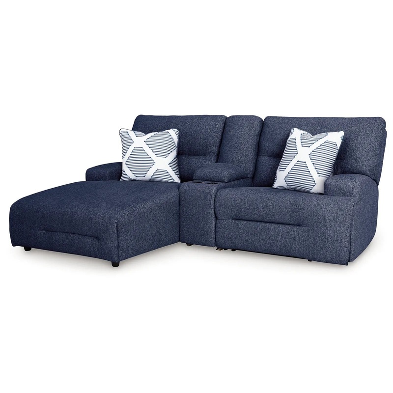 Acklen Place – Navy – 3-Piece Power Reclining Sectional Sofa With Laf Chaise