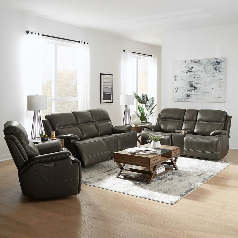 Bentley – Sofa With Loveseat & Recliner – Graphite Gray