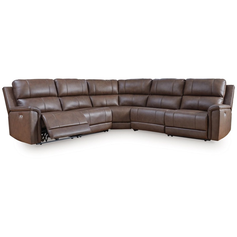 Bleckley – Espresso – 5-Piece Power Reclining Sectional With RAF And LAF Recliners