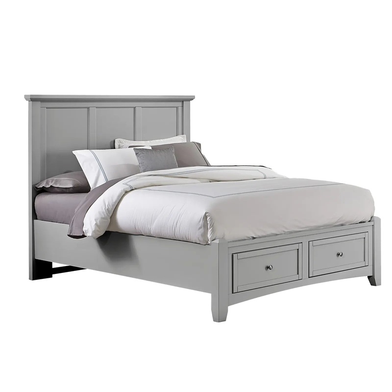 Bonanza – Full Mansion Bed With Storage Footboard – Gray