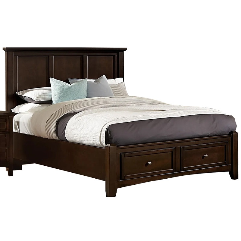 Bonanza – Queen Mansion Bed With Storage Footboard – Merlot