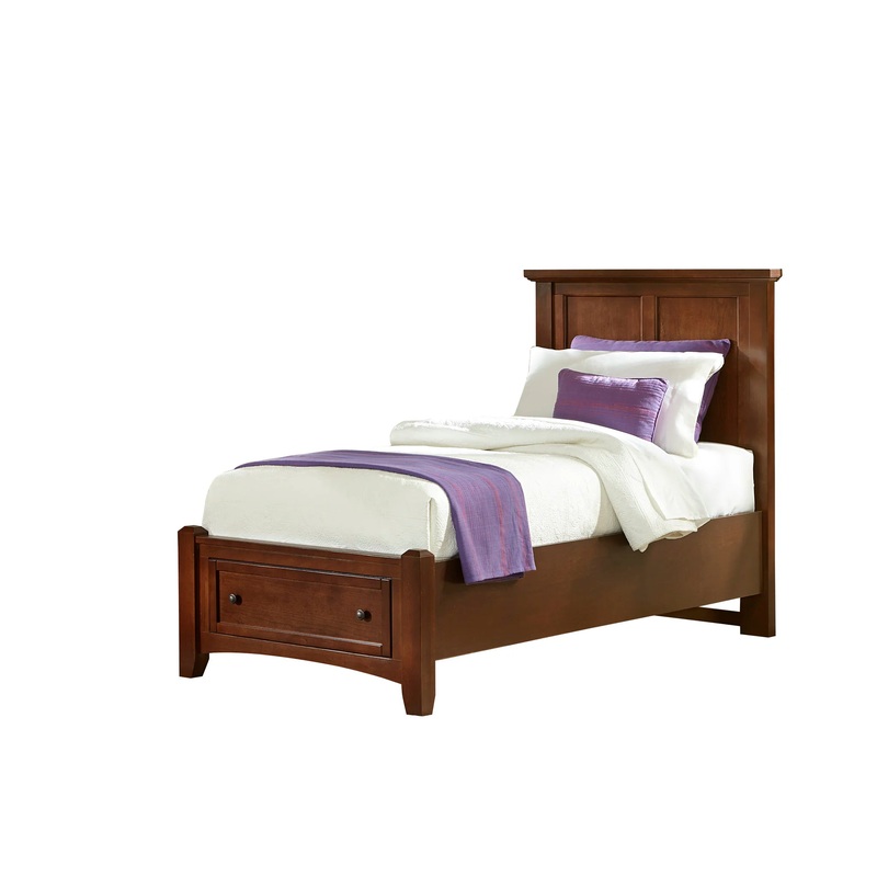 Bonanza – Twin Mansion Bed With Storage Footboard – Cherry