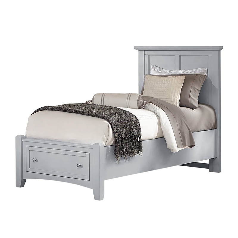 Bonanza – Twin Mansion Bed With Storage Footboard – Gray