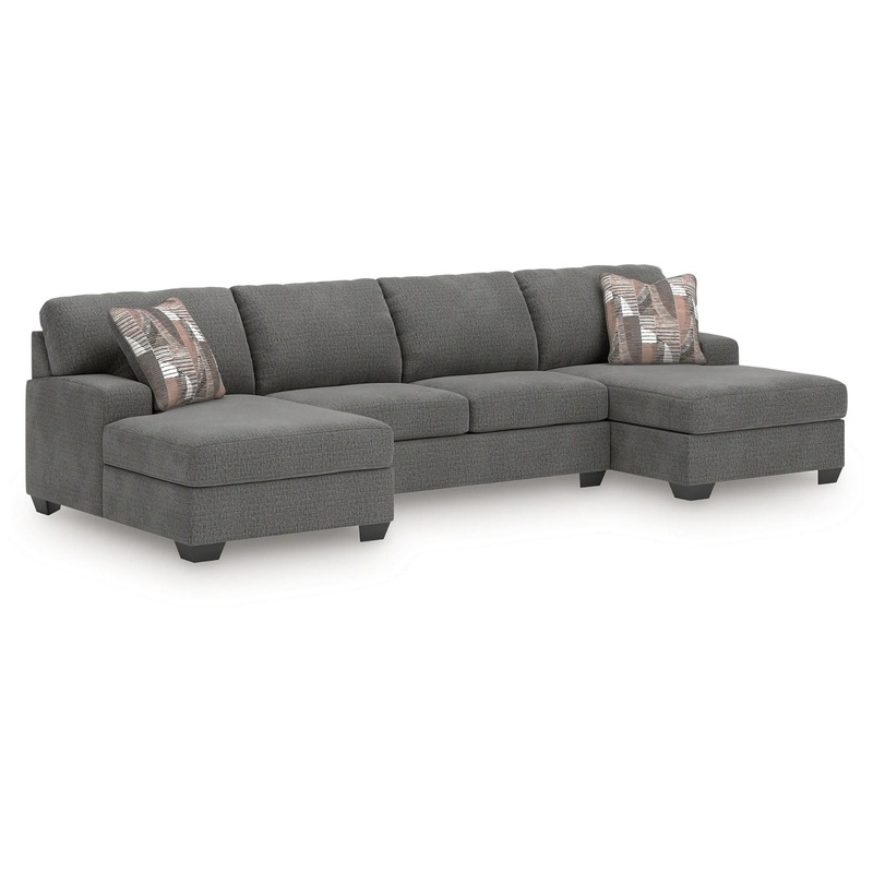 Seyler Lane – Greystone – 3-Piece Sectional With Double Chaise