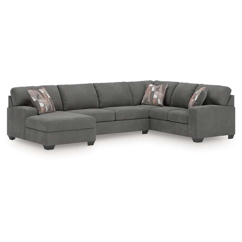 Seyler Lane – Greystone – 3-Piece Sectional With LAF Chaise And RAF Sofa