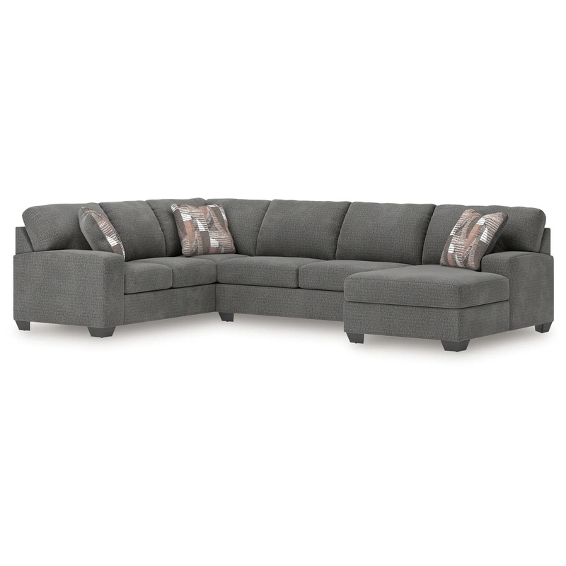 Seyler Lane – Greystone – 3-Piece Sectional With RAF Chaise And LAF Sofa