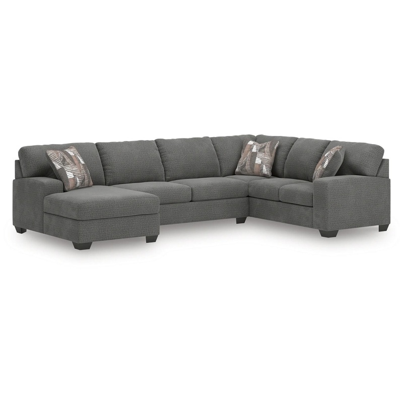 Seyler Lane – Greystone – 3-Piece Sleeper Sectional With LAF Chaise And RAF Sofa