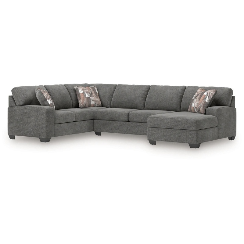 Seyler Lane – Greystone – 3-Piece Sleeper Sectional With RAF Chaise And LAF Sofa