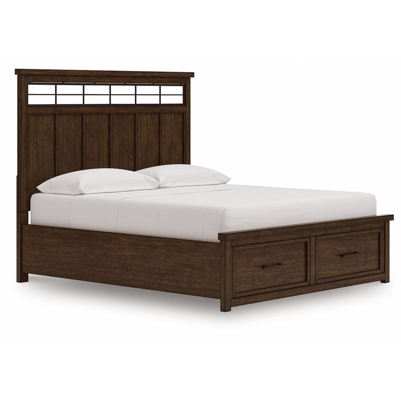 Taffenbrook – Medium Brown – California King Panel Storage Bed