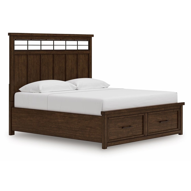 Taffenbrook – Medium Brown – King Panel Storage Bed
