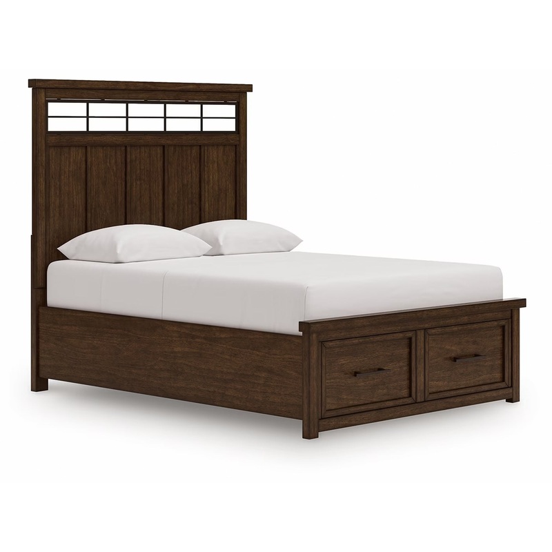 Taffenbrook – Medium Brown – Queen Panel Storage Bed