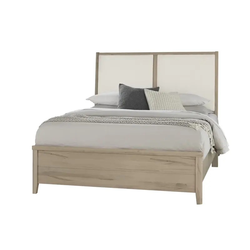 Woodbridge – Queen Upholstered Bed With White Fabric – Shadow Grey