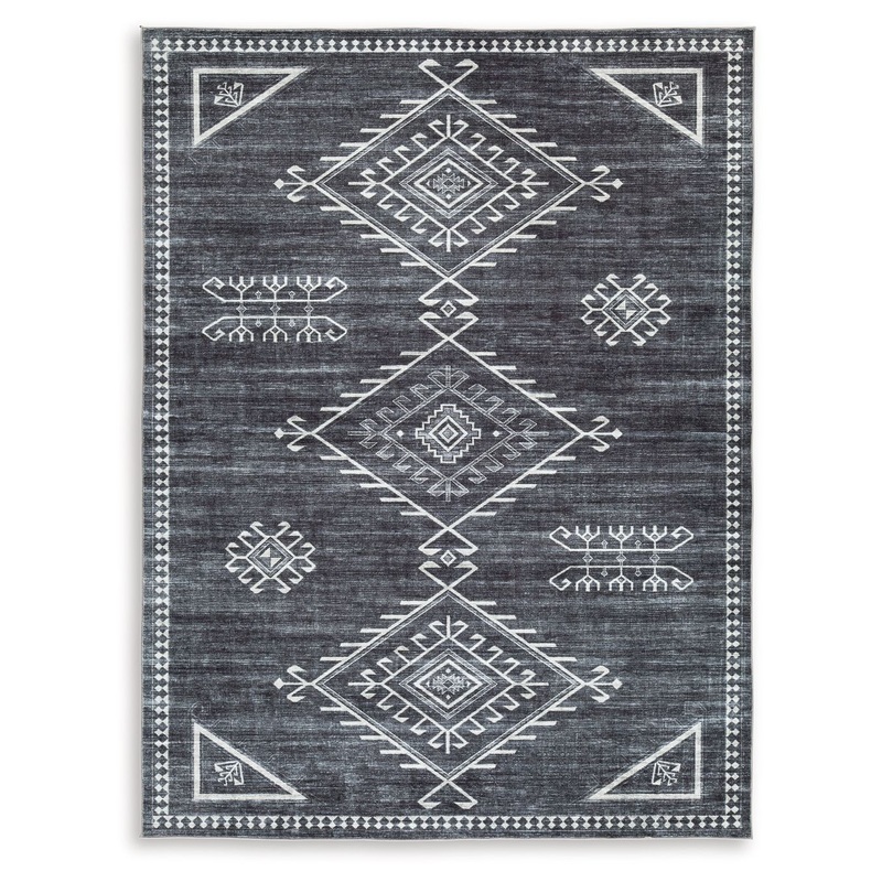 Arloman – Black / Cream / Gray – Medium Rug – 5′ x 7′