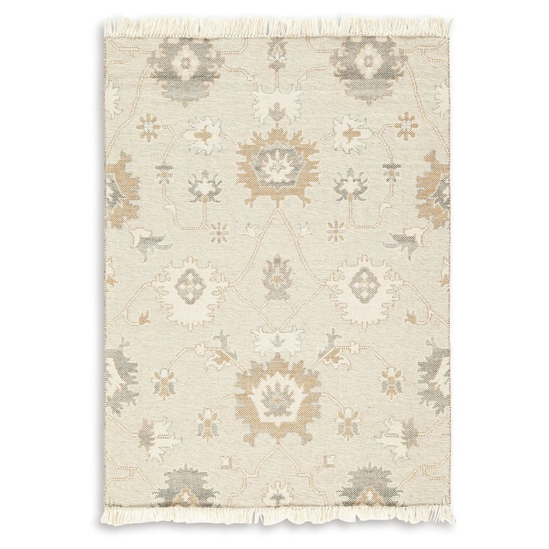 Calkin – Linen / Gray / Caramel – Medium Rug – 5′ x 7′