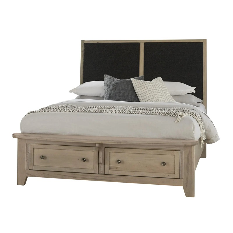 Woodbridge – King Storage Upholstered Bed With Black Fabric – Shadow Grey