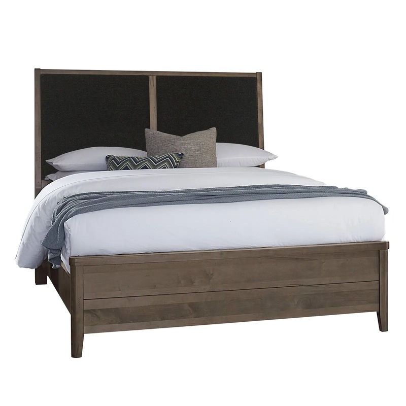 Woodbridge – King Upholstered Bed With Black Fabric – Dark Cashmere