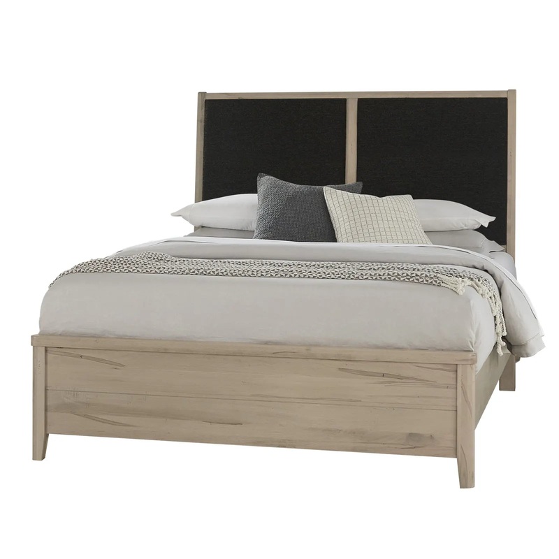 Woodbridge – King Upholstered Bed With Black Fabric – Shadow Grey