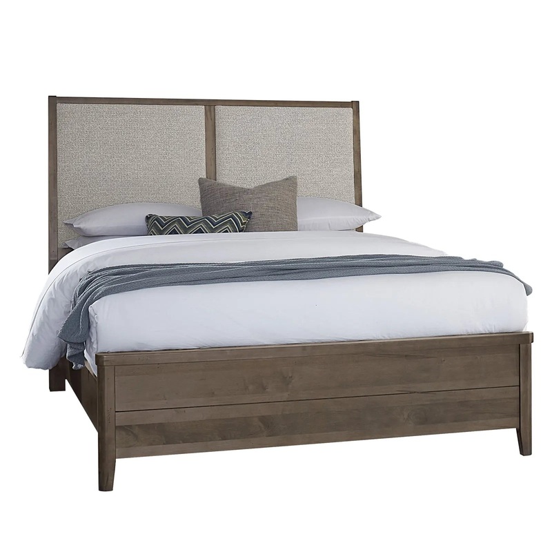 Woodbridge – King Upholstered Bed With Grey Fabric – Dark Cashmere